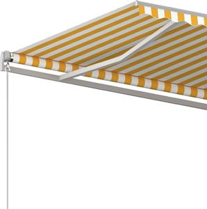 vidaXL Ręcznie zwijana markiza, 500x350 cm, żółto-biała 5