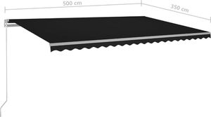 vidaXL Ręcznie zwijana markiza z LED, 500x350 cm, antracytowa 7