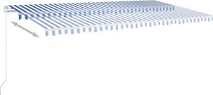 vidaXL Ręcznie zwijana markiza z LED, 600x350 cm, niebiesko-biała 3