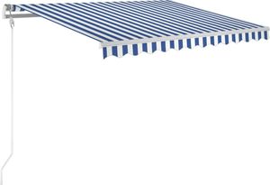 vidaXL Automatycznie zwijana markiza, 300 x 250 cm, niebiesko-biała 2