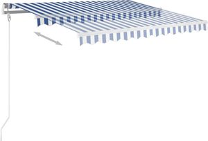 vidaXL Automatycznie zwijana markiza, 300 x 250 cm, niebiesko-biała 3