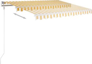 vidaXL Automatycznie zwijana markiza, 300 x 250 cm, żółto-biała 3