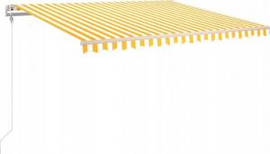 vidaXL Automatycznie zwijana markiza, 400 x 350 cm, żółto-biała 1