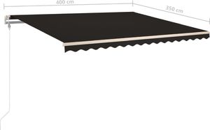 vidaXL Automatycznie zwijana markiza, 400 x 350 cm, antracytowa 8
