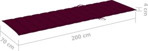 vidaXL Poduszka na leżak winna czerwień 200x70x4cm tkanina 6