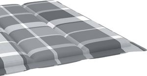 vidaXL Poduszka na leżak szara krata 200x70x4cm tkanina 5