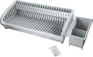 SUSZARKA DO NACZYŃ Z OCIEKACZEM JASNY SZARY 47,5X22X20CM 2