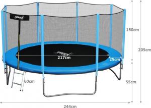 Trampolina ogrodowa TM Trampolina ogrodowa z siatką zewnętrzną 8FT 244cm 9