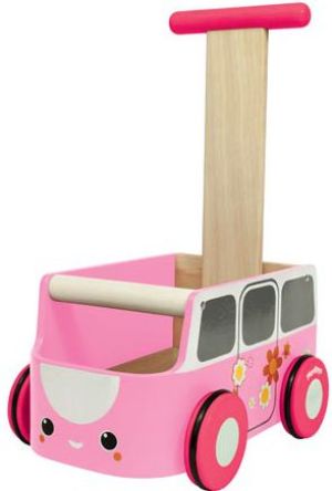 Plan Toys Drewniany chodzik różowy van - PLTO-5185 1