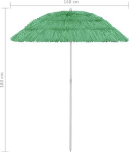 vidaXL Parasol plażowy zielony 180 cm 8