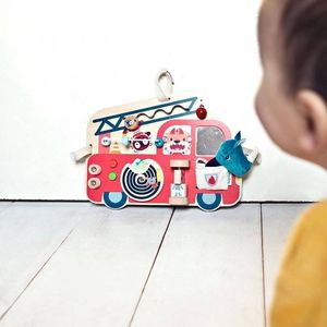 Lilliputiens Drewniana tablica manipulacyjna Wóz strażacki Nosorożec Marius 9 m+ 7