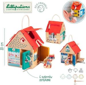 Lilliputiens LILLIPUTIENS Drewniany domek manipulacyjny z zamkami Lisek Włamywacz 3 lata+ 2