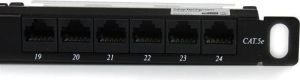 StarTech Patch panel 19" 0.5U 24x RJ-45 Cat.5E (PANELHU24) 3