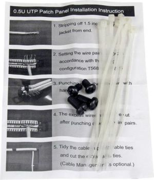 StarTech Patch panel 19" 0.5U 24x RJ-45 Cat.5E (PANELHU24) 8