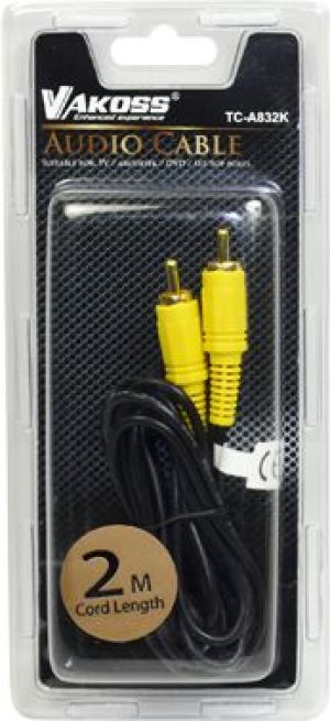 Kabel Vakoss RCA (Cinch) - RCA (Cinch) 2m żółty (TC-A832K) 2