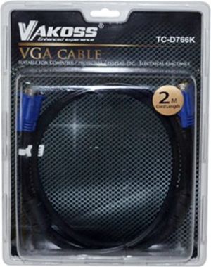 Kabel Vakoss D-Sub (VGA) - D-Sub (VGA) 2m czarny (TC-D766K) 2