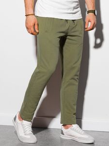 Ombre Spodnie męskie dresowe P946 - khaki XXL 1