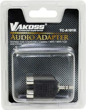 Adapter AV Vakoss Jack 3.5mm - RCA (Cinch) x2 czarny (TC-A101K) 2