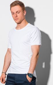 Ombre T-shirt męski bawełniany S1378 - biały L 1