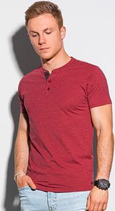 Ombre T-shirt męski bez nadruku S1390 - czerwony L 1