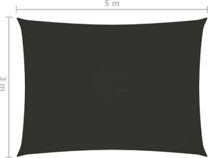 vidaXL Prostokątny żagiel ogrodowy, tkanina Oxford, 3x5 m, antracyt 6