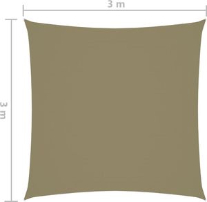 vidaXL Kwadratowy żagiel ogrodowy, tkanina Oxford, 3x3 m, beżowy 6