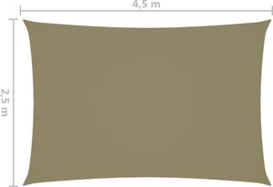 vidaXL Prostokątny żagiel ogrodowy, tkanina Oxford, 2,5x4,5 m, beżowy 6