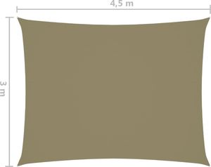 vidaXL Prostokątny żagiel ogrodowy, tkanina Oxford, 3x4,5 m, beżowy 6
