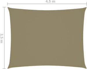 vidaXL Prostokątny żagiel ogrodowy, tkanina Oxford, 3,5x4,5 m, beżowy 6