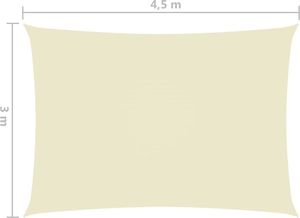 vidaXL Prostokątny żagiel ogrodowy, tkanina Oxford, 3x4,5 m, kremowy 6