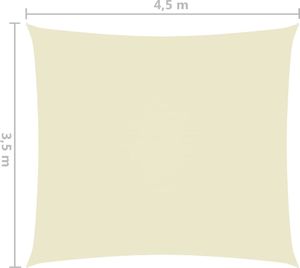 vidaXL Prostokątny żagiel ogrodowy, tkanina Oxford, 3,5x4,5 m, kremowy 6
