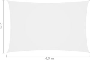 vidaXL Prostokątny żagiel ogrodowy, tkanina Oxford, 2x4,5 m, biały 6