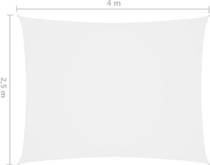 vidaXL Prostokątny żagiel ogrodowy, tkanina Oxford, 2,5x4 m, biały 6