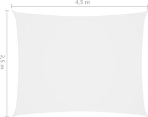 vidaXL Prostokątny żagiel ogrodowy, tkanina Oxford, 2,5x4,5 m, biały 6