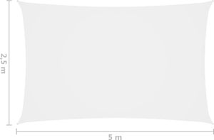 vidaXL Prostokątny żagiel ogrodowy, tkanina Oxford, 2,5x5 m, biały 6