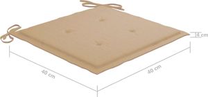 vidaXL Poduszki na krzesła ogrodowe 2 szt. beżowe 40x40x4cm 6