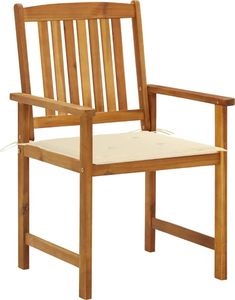 vidaXL Krzesła reżyserskie z poduszkami, 4 szt., lite drewno akacjowe (3061172) 3