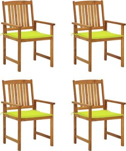 vidaXL Krzesła reżyserskie z poduszkami, 4 szt., lite drewno akacjowe (3061190) 1
