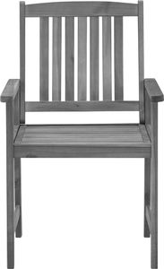 vidaXL Krzesła reżyserskie z poduszkami, 4 szt., szare, akacjowe (3061250) 5