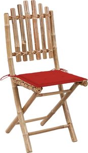 vidaXL Składane krzesła ogrodowe z poduszkami, 2 szt., bambusowe (3063993) 2