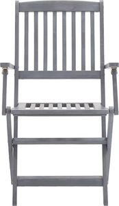 vidaXL Składane krzesła ogrodowe, 2 szt., z poduszkami, akacjowe (3064501) 4