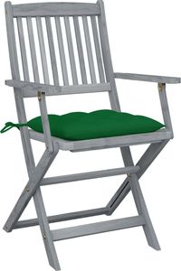 vidaXL Składane krzesła ogrodowe, 2 szt., z poduszkami, akacjowe (3064502) 2