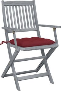 vidaXL Składane krzesła ogrodowe, 2 szt., z poduszkami, akacjowe (3064506) 2