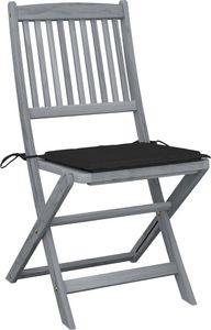 vidaXL Składane krzesła ogrodowe, 4 szt., poduszki, drewno akacjowe (3064570) 2