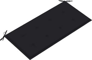 vidaXL Ławka ogrodowa z czarną poduszką 112cm lite drewno tekowe 4