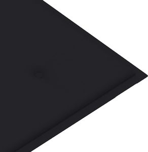 vidaXL Ławka ogrodowa z czarną poduszką 112cm lite drewno tekowe 6