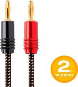 Kabel Monoprice Banan x2 - Banan x2 1.8m czarny 2