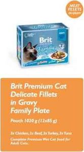 Brit BRIT CAT POUCH GRAVY FILLETS FAMILY PLATE 1020G (12X85G) 1