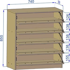 Bestseller Szafka na buty K022 Olcha 85x74x35 cm 3