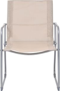 vidaXL Zestaw wypoczynkowy do ogrodu, tkanina i stal, kremowy 4-cz. 7